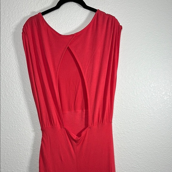 Free People NWT Lakeside Midi Dress Bella Rose Pink  Side Slit Open Back Large - Picture 9 of 10